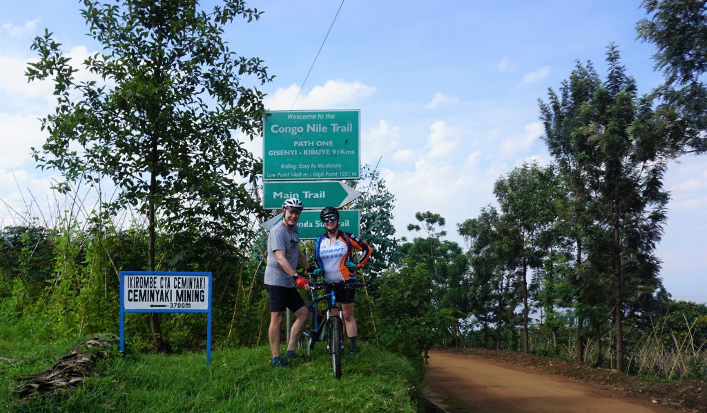 Tourists enjoying cycling on the Congo-Nile Trail