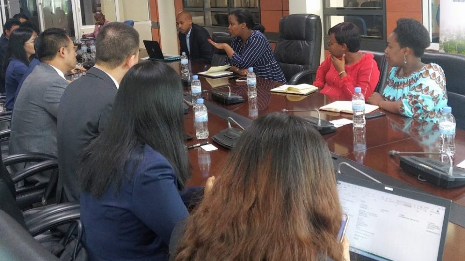 CEO Clare Akamanzi discussing with Alibaba high level delegation in Kigali on increasing exports to China