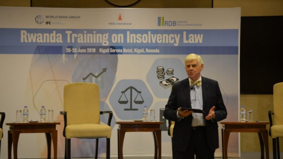 One of the trainers presents during the Insolvency workshop