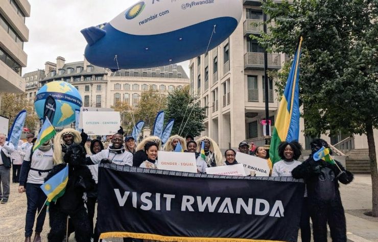 We are showcasing RwandAir at today's Lord Mayor's Show. Rwandair connects Kigali to London with three flights a week.