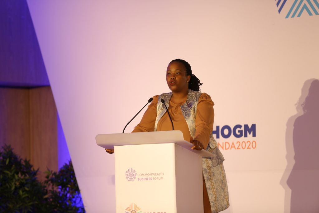 RDB CEO, Clare Akamanzi presented some of the business and investment opportunties private sector members stand to benefit from in the upcoming Commonwealth Business Forum to be held in Kigali