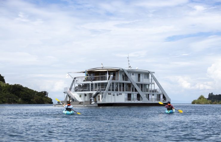 Kivu Queen uBuranga is located on Rwanda's Lake Kivu, complete with 10 well-appointed cabins